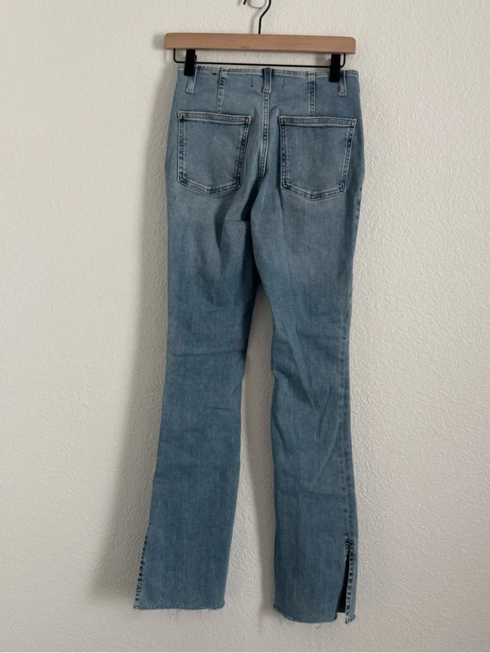 We the Free People Women's Size 26 Blue Level Up Slit Slim Flare Jeans